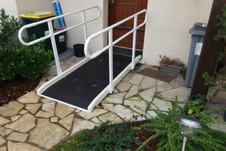 secure access to your home with a Jetmarine fibreglass standard ramp with double handrail